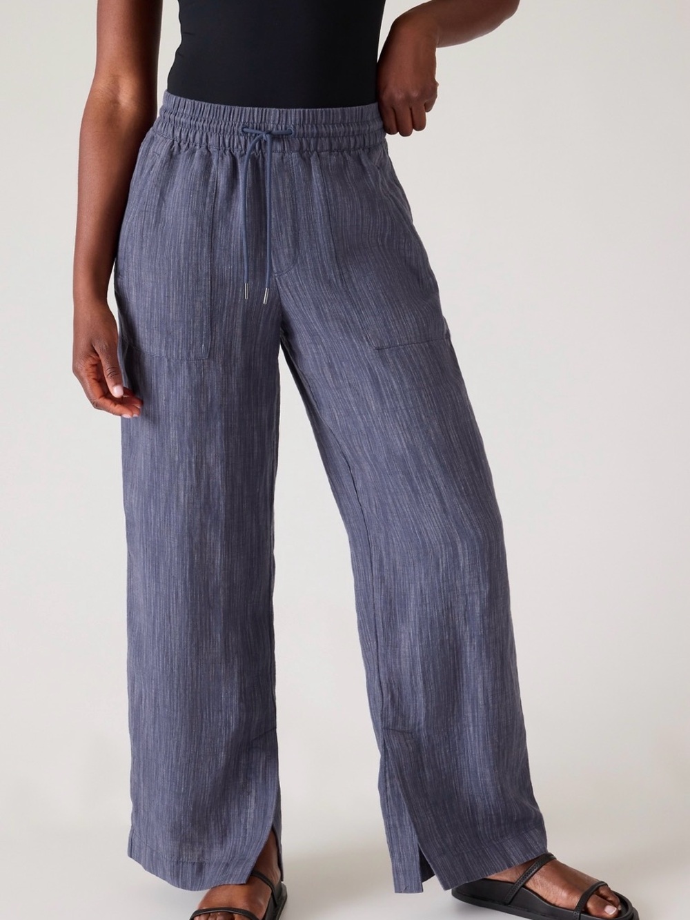 Athleta High Rise Wide Leg Linen Pant